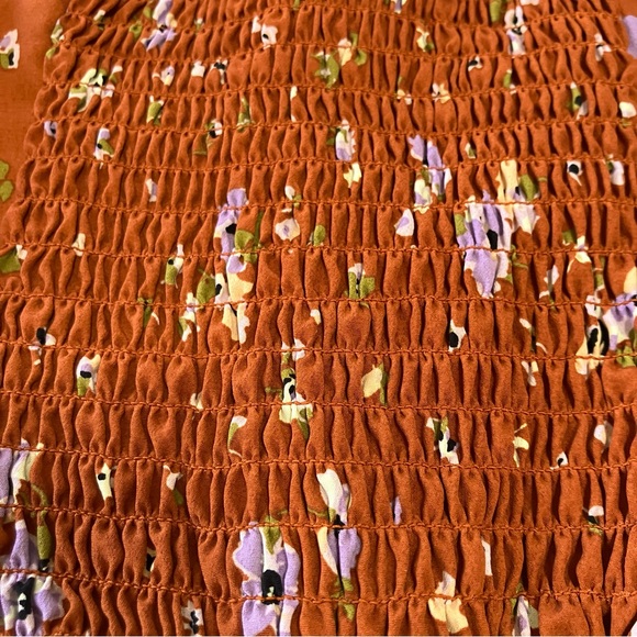 Sanctuary NWT Brown Small Floral Crop Top, Puff Sleeves - Picture 11 of 15